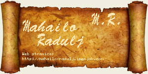 Mahailo Radulj vizit kartica